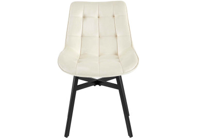 Fauteuil Colby, velours, crème