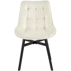 Fauteuil Colby, velours, crème