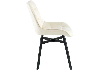 Fauteuil Colby, velours, crème