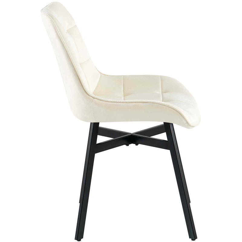 Fauteuil Colby, velours, crème