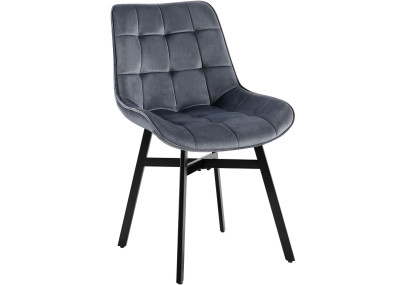 Fauteuil Colby, velours, gris foncé
