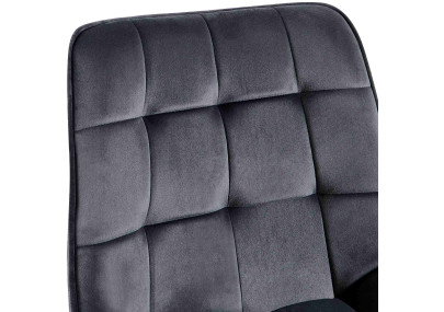 Fauteuil Colby, velours, gris foncé