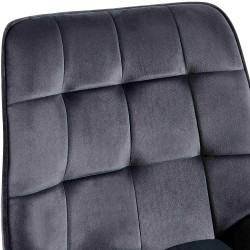 Fauteuil Colby, velours, gris foncé
