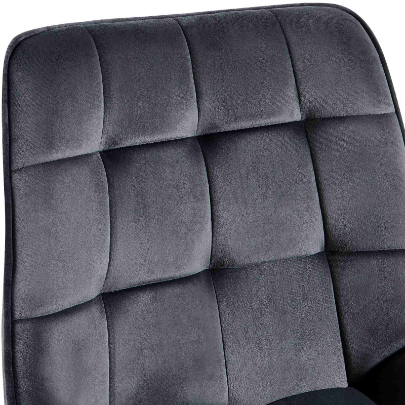 Fauteuil Colby, velours, gris foncé