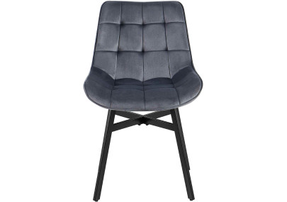 Fauteuil Colby, velours, gris foncé