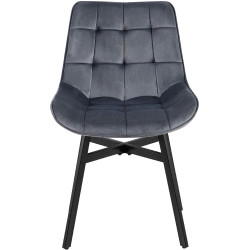 Fauteuil Colby, velours, gris foncé