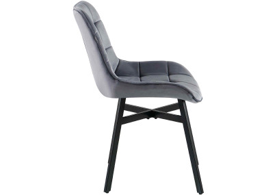 Fauteuil Colby, velours, gris foncé