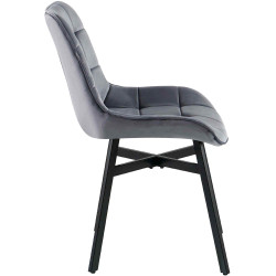 Fauteuil Colby, velours, gris foncé