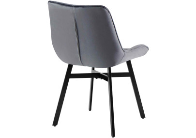 Fauteuil Colby, velours, gris foncé