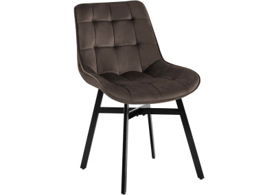 Fauteuil Colby, velours, marron