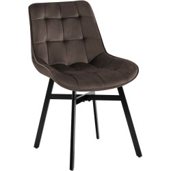 Fauteuil Colby, velours, marron