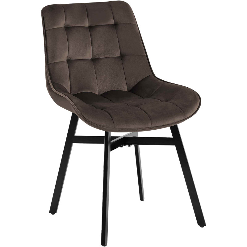 Fauteuil Colby, velours, marron
