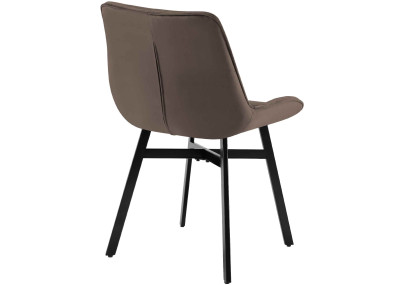 Fauteuil Colby, velours, marron