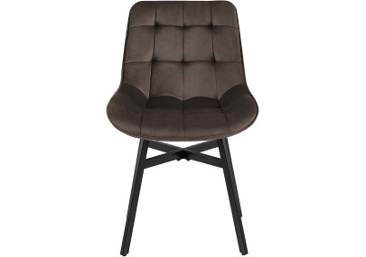 Fauteuil Colby, velours, marron