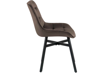 Fauteuil Colby, velours, marron