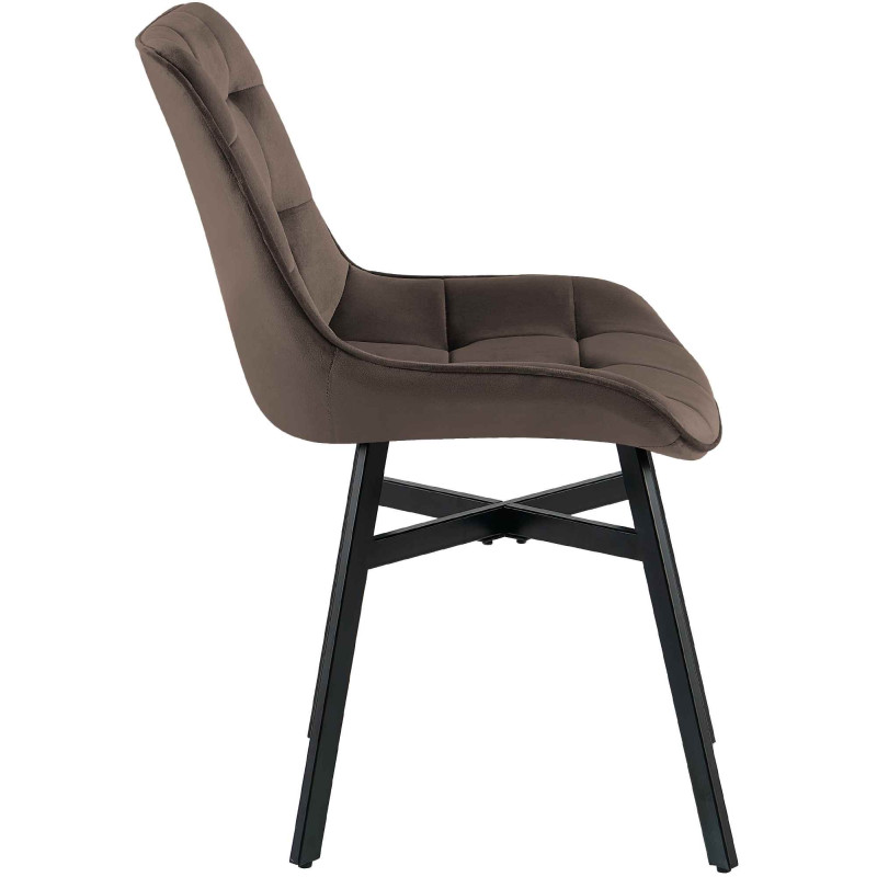 Fauteuil Colby, velours, marron