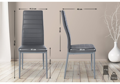Chaise de salle à manger Mayfair, similicuir gris