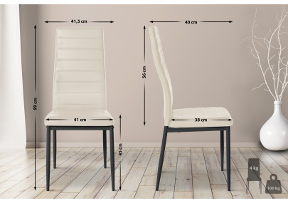 Chaise de salle à manger Mayfair, similicuir, crème