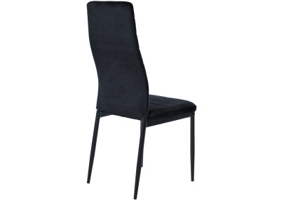 Chaise de salle à manger Mayfair, velours, noire
