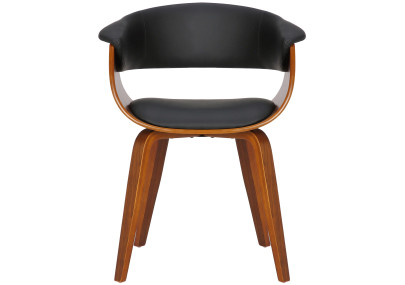 Fauteuil Bruce, similicuir, noyer/noir