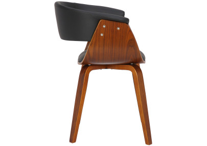 Fauteuil Bruce, similicuir, noyer/noir