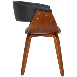 Fauteuil Bruce, similicuir, noyer/noir