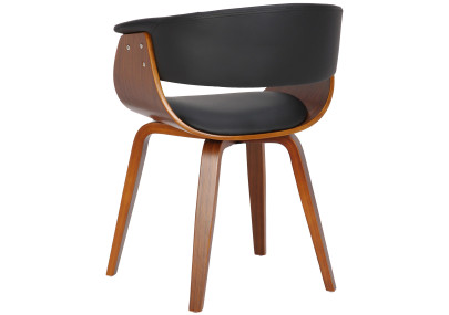 Fauteuil Bruce, similicuir, noyer/noir