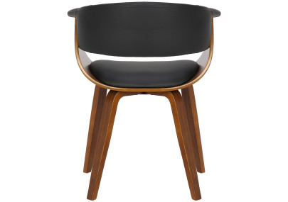 Fauteuil Bruce, similicuir, noyer/noir