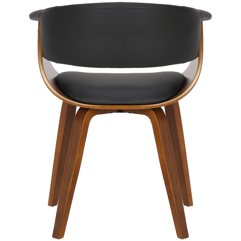 Fauteuil Bruce, similicuir, noyer/noir