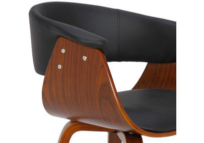 Fauteuil Bruce, similicuir, noyer/noir