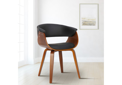 Fauteuil Bruce, similicuir, noyer/noir