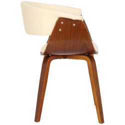 Fauteuil Bruce, similicuir, crème noyer