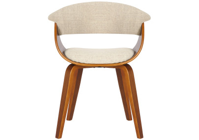 Fauteuil Bruce, tissu noyer et crème