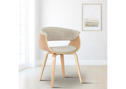 Fauteuil Bruce, tissu crème naturel