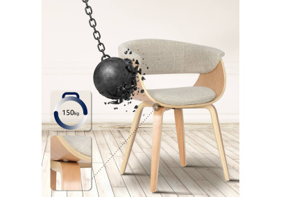 Fauteuil Bruce, tissu crème naturel