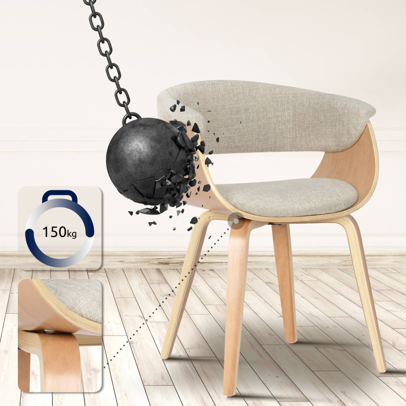 Fauteuil Bruce, tissu crème naturel