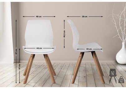 Lot de 2 chaises Luna, en plastique, blanches