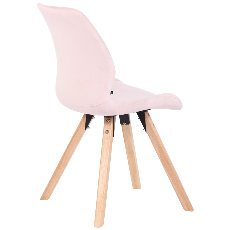 Ensemble de 2 chaises Luna en velours rose