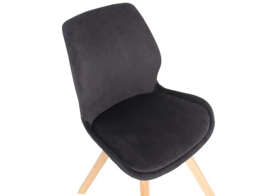 Ensemble de 2 chaises Luna en velours noir