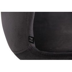 Ensemble de 2 chaises Luna en velours gris foncé