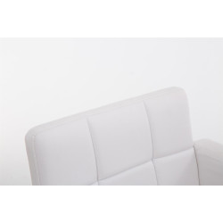 Sgabello Los Angeles in similpelle bianco,cromo