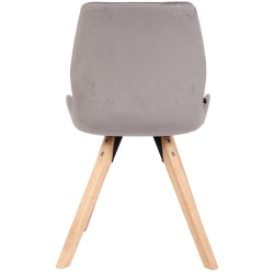 Ensemble de 2 chaises Luna en velours gris