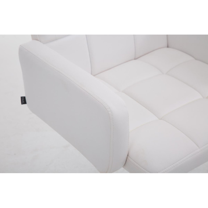 Tabouret de bar Los Angeles, en similicuir C blanc