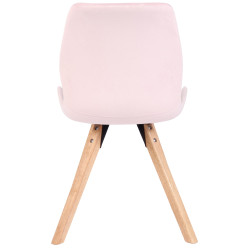Ensemble de 4 chaises Luna en velours rose
