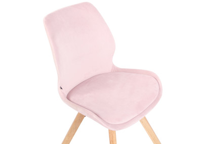 Ensemble de 4 chaises Luna en velours rose