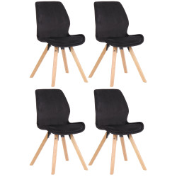 Ensemble de 4 chaises Luna en velours noir