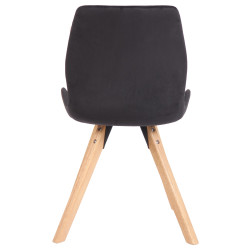 Ensemble de 4 chaises Luna en velours noir