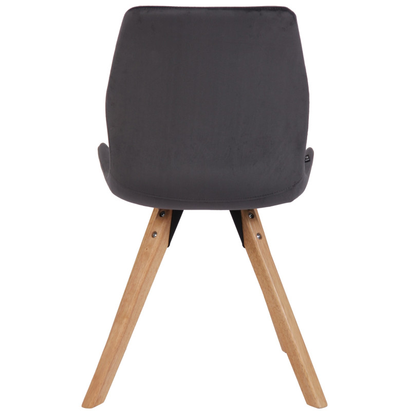 Ensemble de 4 chaises Luna en velours gris foncé