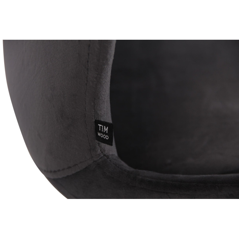 Ensemble de 4 chaises Luna en velours gris foncé