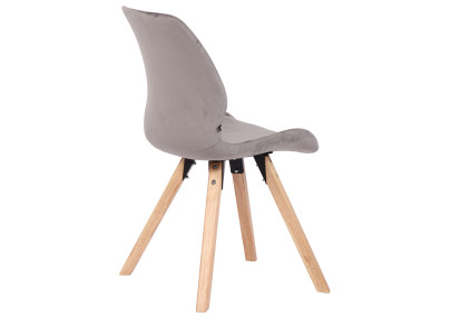 Ensemble de 4 chaises Luna en velours gris
